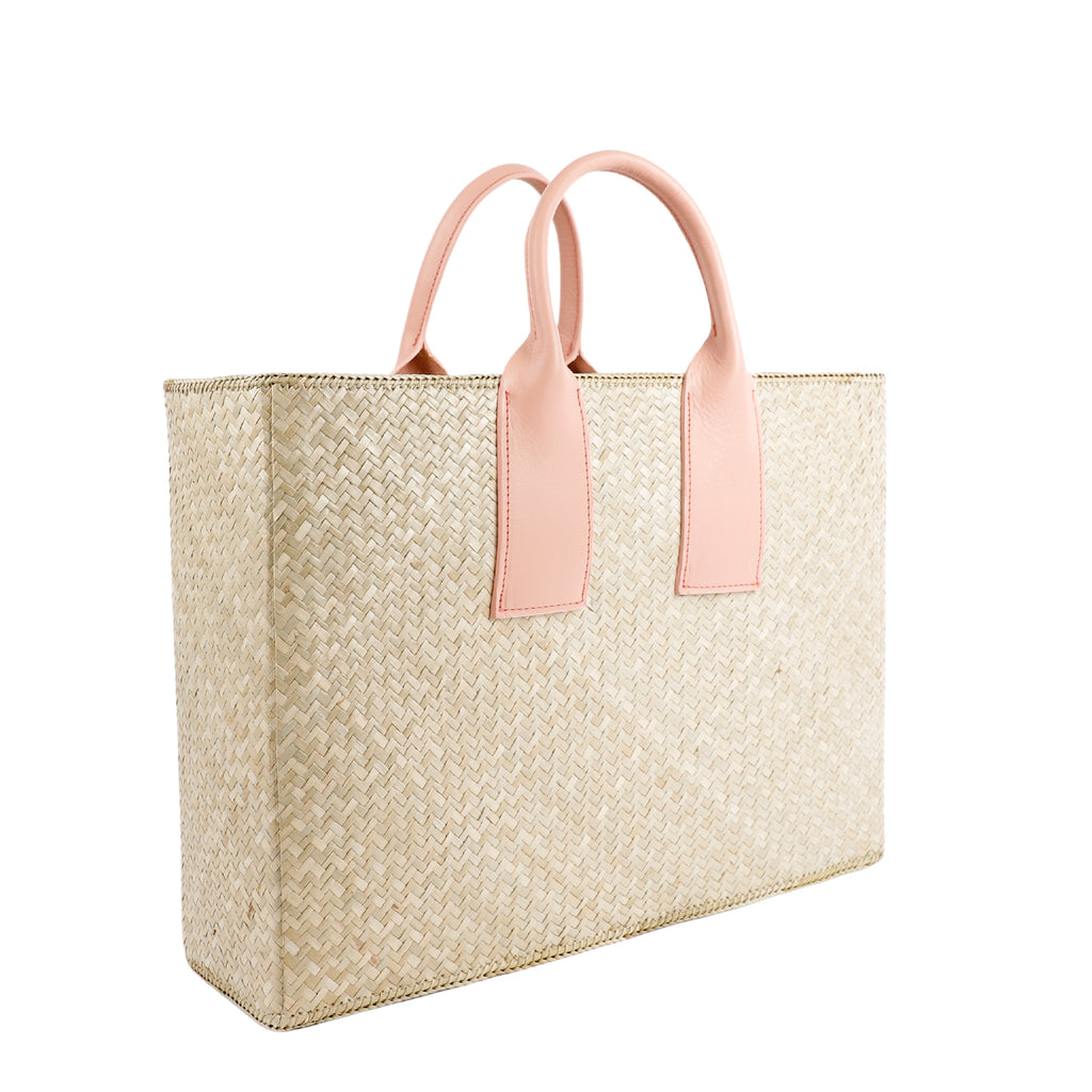 Peach Anissa Tote Large Wicker Wings