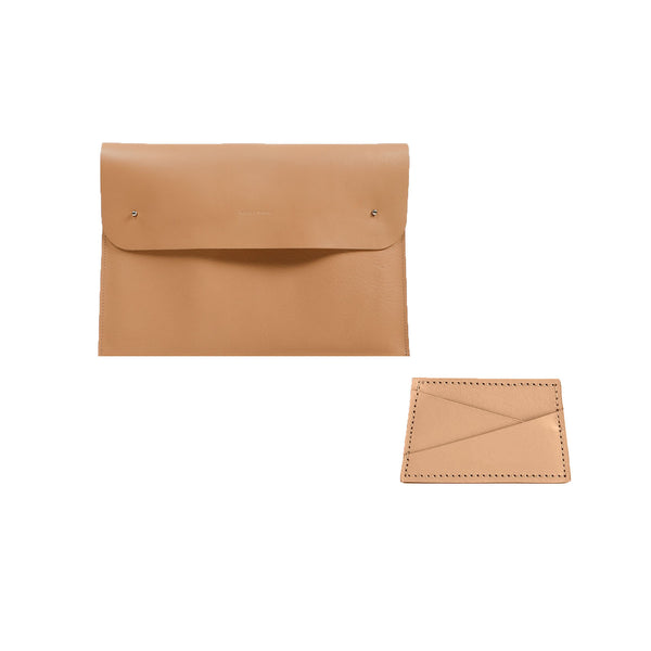 Laptop Case and Cardholder Gift Set - Camel