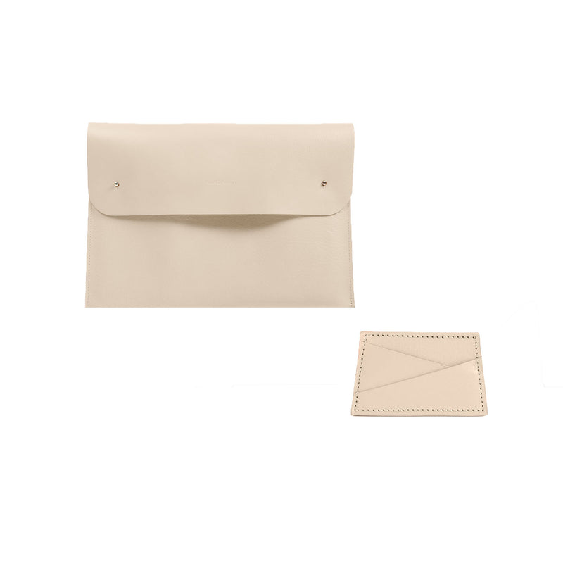 Laptop Case and Cardholder Gift Set - Cream