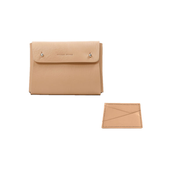 Kuai Medium Pouch and Cardholder Gift Set - Camel