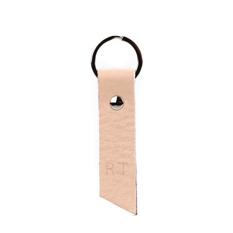 Cream Leather Keyring