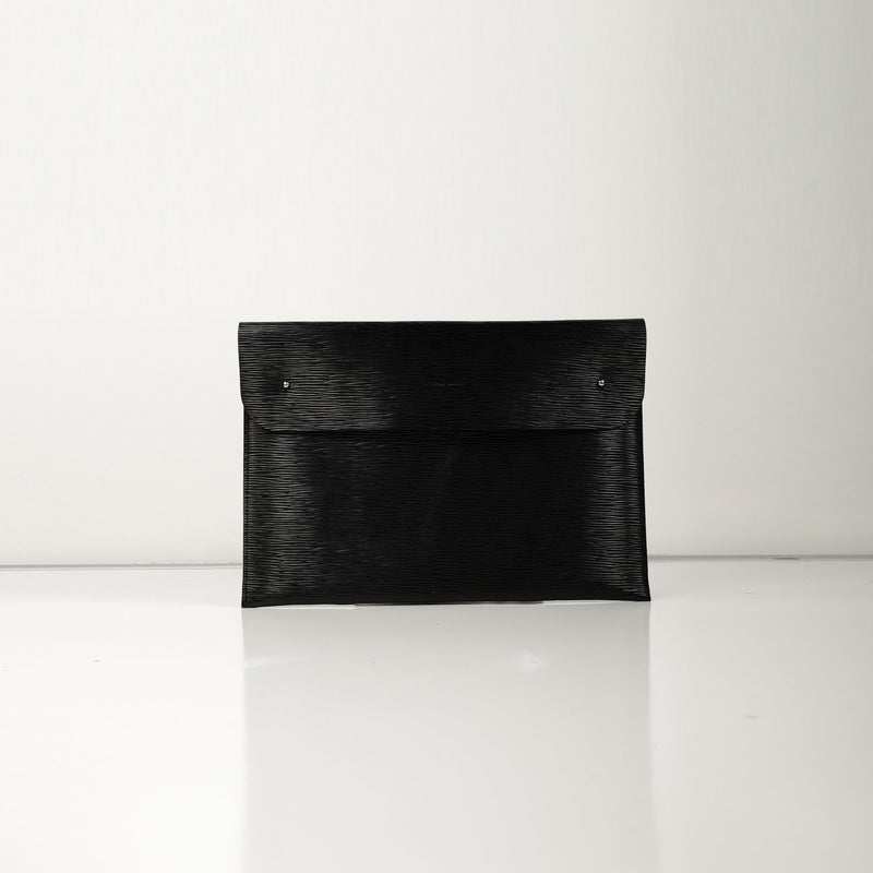 Laptop Case and Kuai Small Pouch - Black Wavy