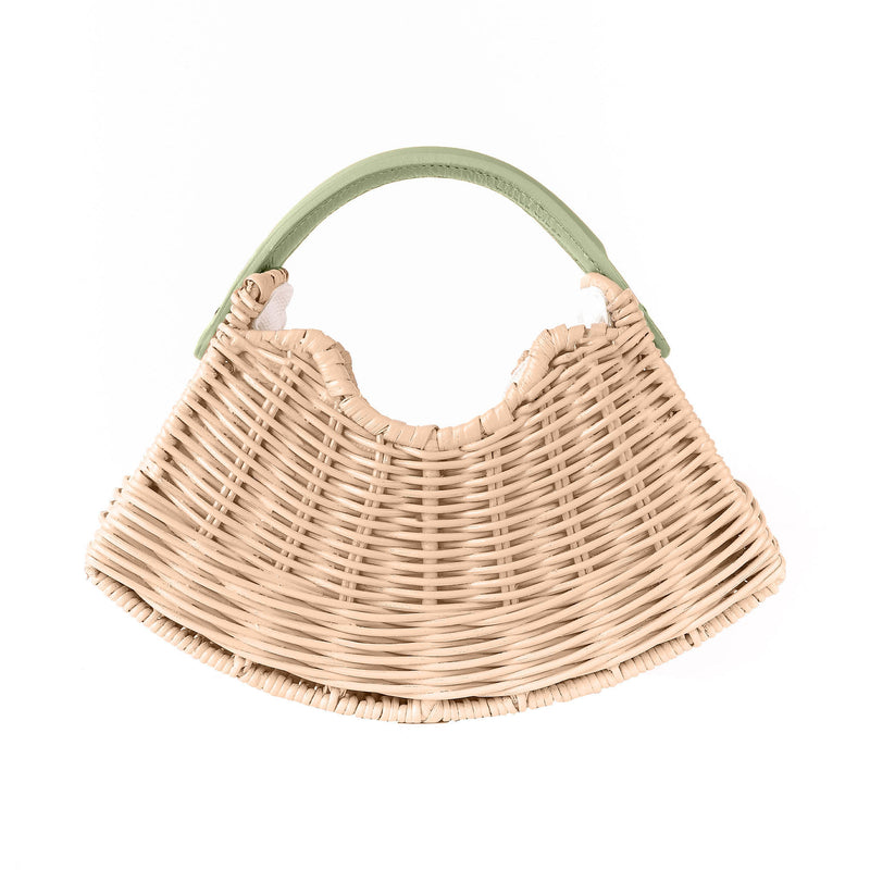 Sage Suede & Natural Mini Fan