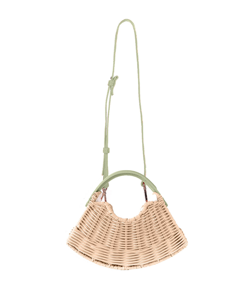 Sage Suede & Natural Mini Fan