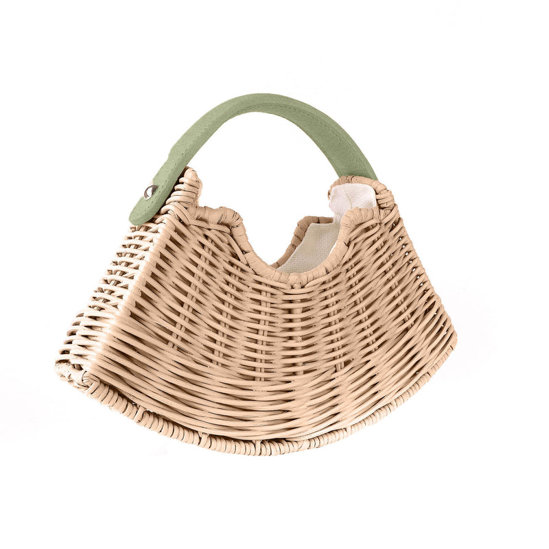 Sage Suede & Natural Mini Fan