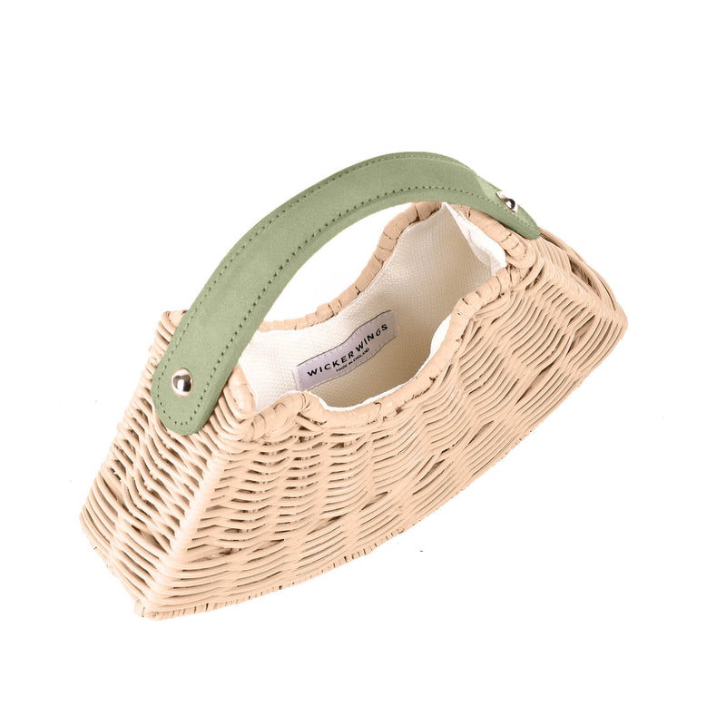 Sage Suede & Natural Mini Fan