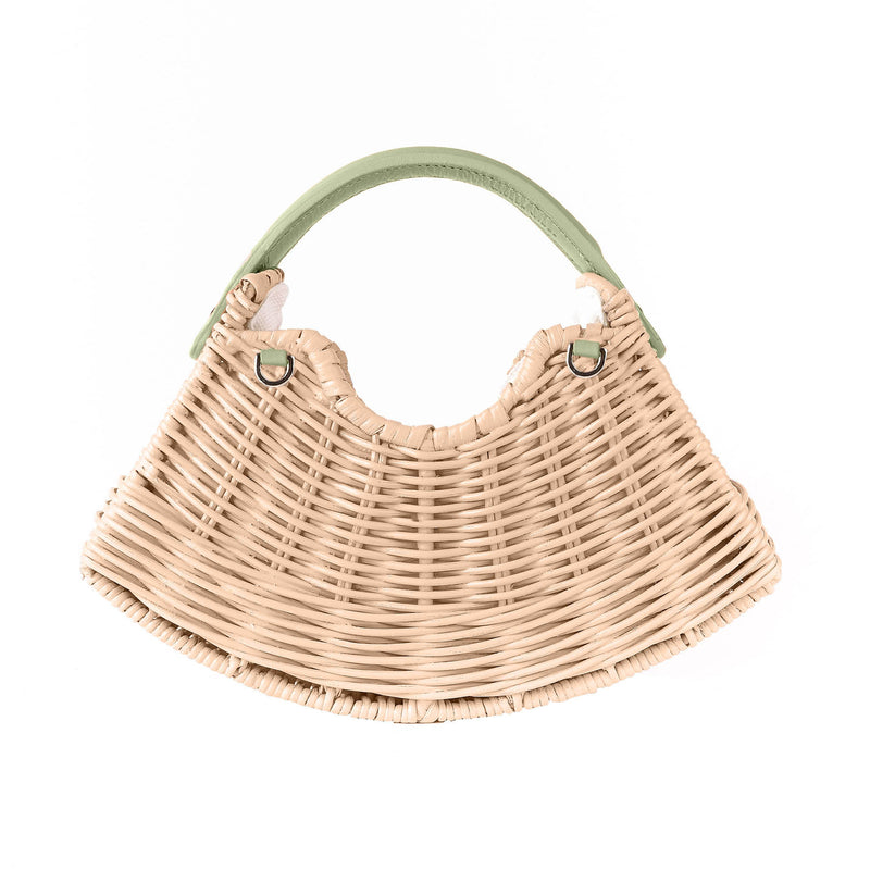 Sage Suede & Natural Mini Fan