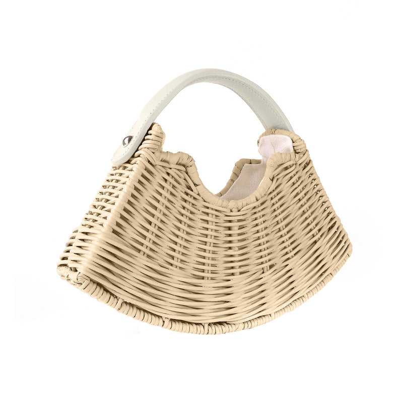 Buttermilk Mini Fan & Off White Handle