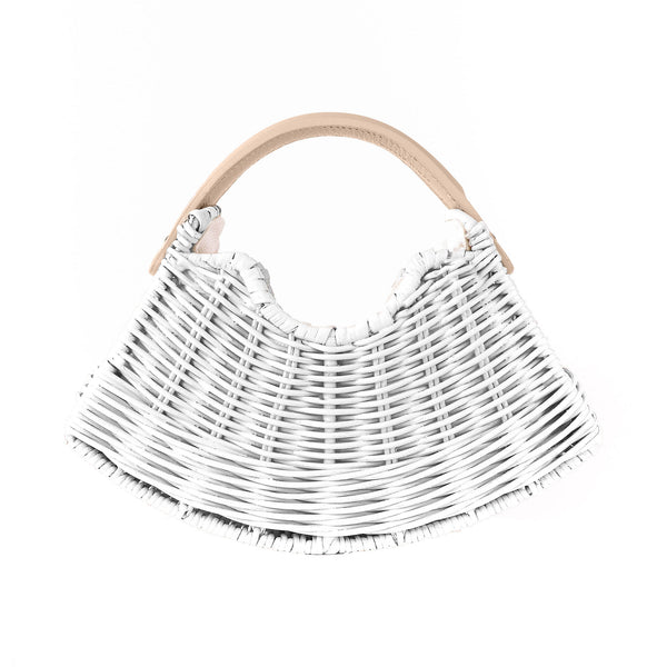White Mini Fan & Cream Handle