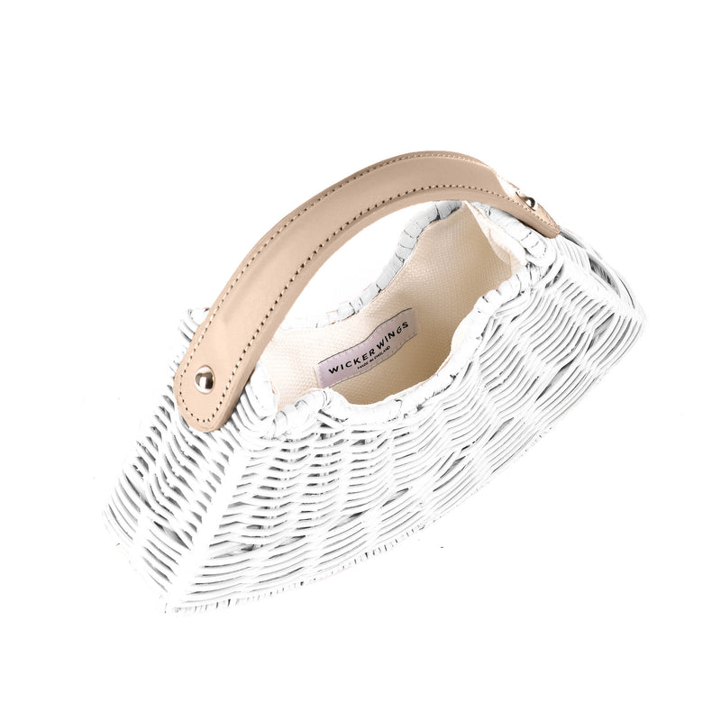 White Mini Fan & Cream Handle