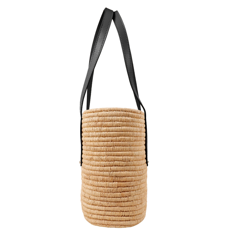 Noor-Black and Natural-Large Tote-Front-2-Wicker-Wings-Wicker-Bag-Bucket-Bag-Bags-for-Women-Designer-Handbags-Beach-Bag-Summer-Bag-Straw-Bag-Black-Bag-Crossbody-Bag-Mini-Bag-Leather-Handbags-Purse