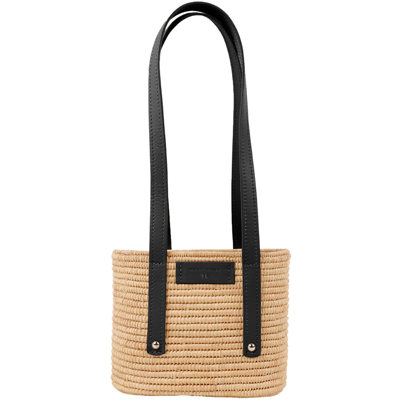 Noor-Black and Natural-Large Tote-Front-2-Wicker-Wings-Wicker-Bag-Bucket-Bag-Bags-for-Women-Designer-Handbags-Beach-Bag-Summer-Bag-Straw-Bag-Black-Bag-Crossbody-Bag-Mini-Bag-Leather-Handbags-Purse