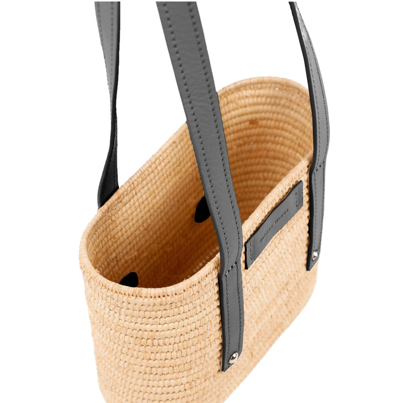 Noor-Black and Natural-Large Tote-Front-2-Wicker-Wings-Wicker-Bag-Bucket-Bag-Bags-for-Women-Designer-Handbags-Beach-Bag-Summer-Bag-Straw-Bag-Black-Bag-Crossbody-Bag-Mini-Bag-Leather-Handbags-Purse