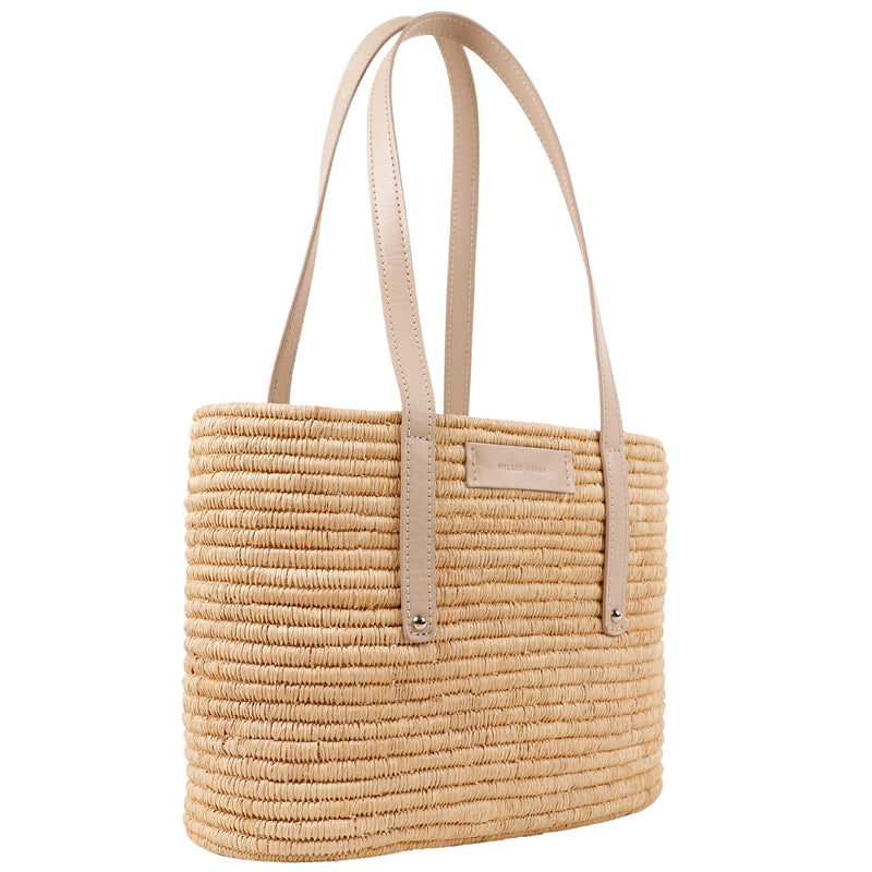 Noor-Cream and Natural-Large Tote-1-Front-2-Wicker-Wings-Wicker-Bag-Bucket-Bag-Bags-for-Women-Designer-Handbags-Beach-Bag-Summer-Bag-Straw-Bag-Black-Bag-Crossbody-Bag-Mini-Bag-Leather-Handbags-Purse