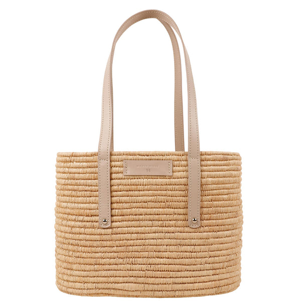 Noor-Cream and Natural-Large Tote-1-Front-2-Wicker-Wings-Wicker-Bag-Bucket-Bag-Bags-for-Women-Designer-Handbags-Beach-Bag-Summer-Bag-Straw-Bag-Black-Bag-Crossbody-Bag-Mini-Bag-Leather-Handbags-Purse