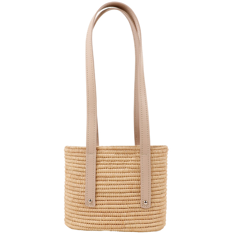 Noor-Cream and Natural-Small Tote-1-Front-2-Wicker-Wings-Wicker-Bag-Bucket-Bag-Bags-for-Women-Designer-Handbags-Beach-Bag-Summer-Bag-Straw-Bag-Black-Bag-Crossbody-Bag-Mini-Bag-Leather-Handbags-Purse