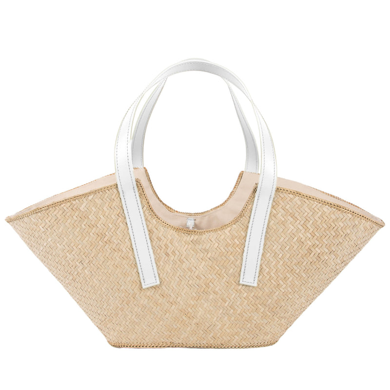 Natural & White Wavy Novi - Maxi Sized Tote