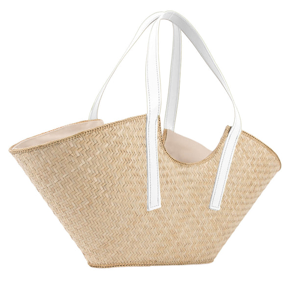 Natural & White Wavy Novi - Maxi Sized Tote