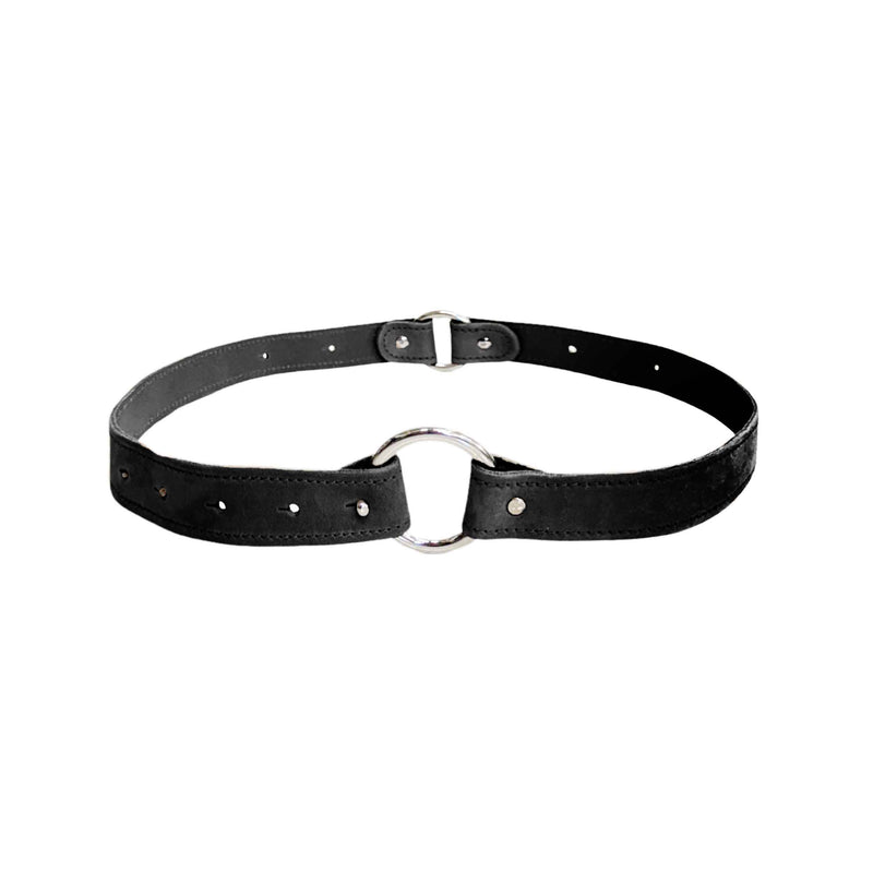 Black Croco Looped Leather Belt