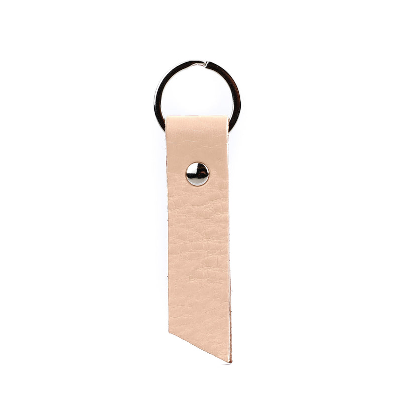 Cream Leather Keyring