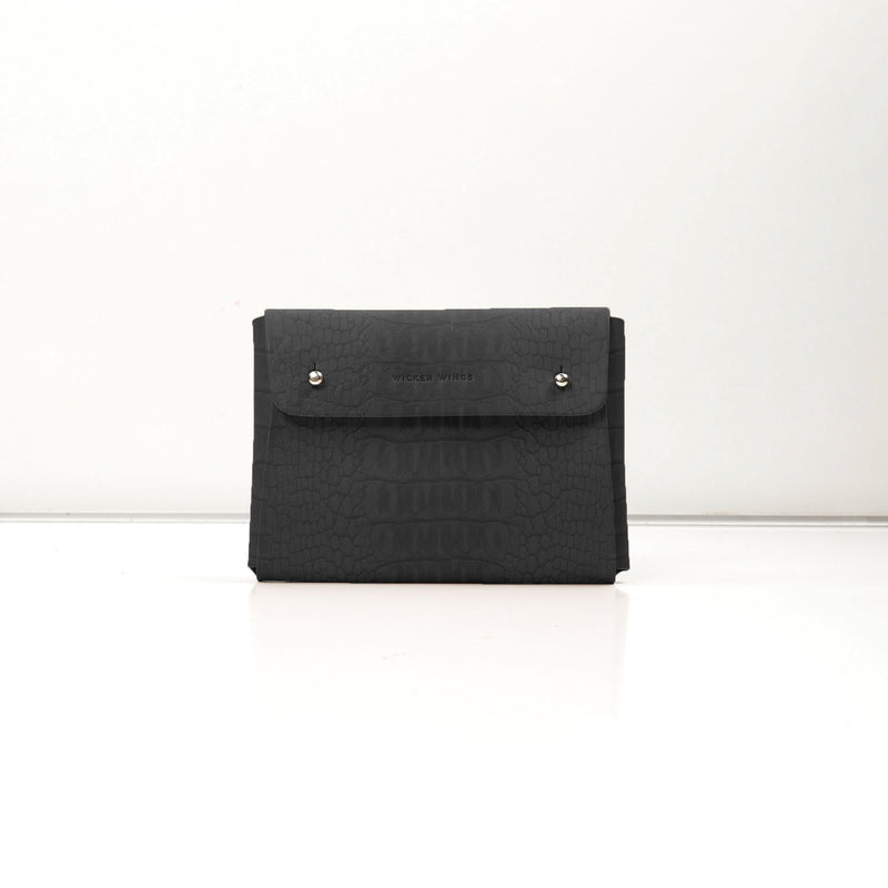 Black Croco Medium Pouch