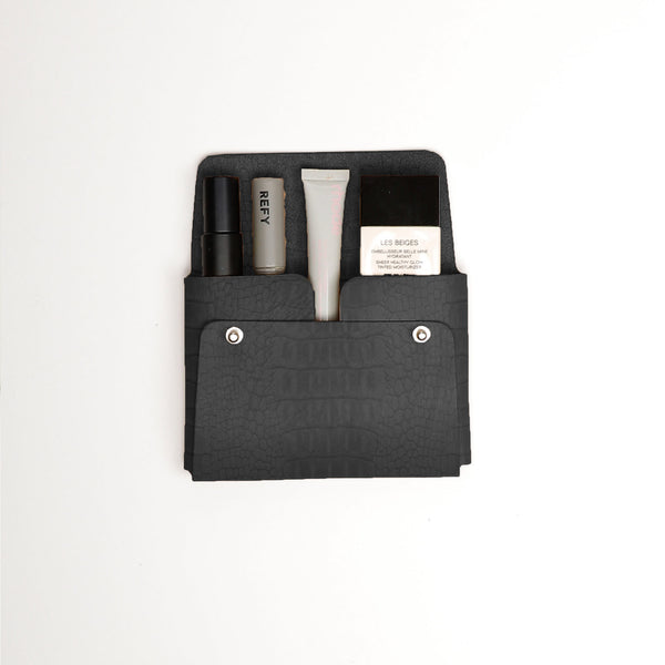 Black Croco Medium Pouch