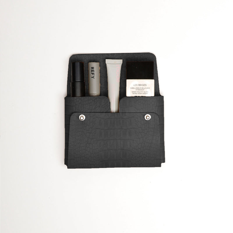 Black Croco Medium Pouch