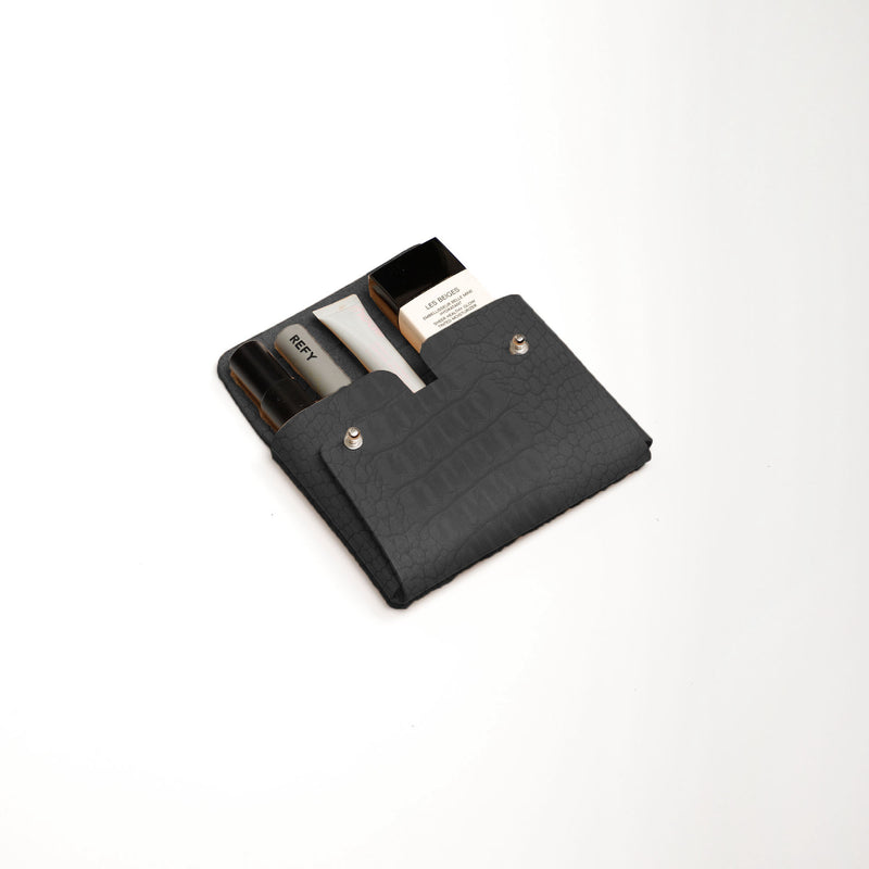 Black Croco Medium Pouch