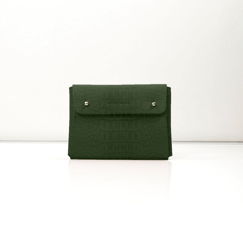 Green Croco Medium Pouch