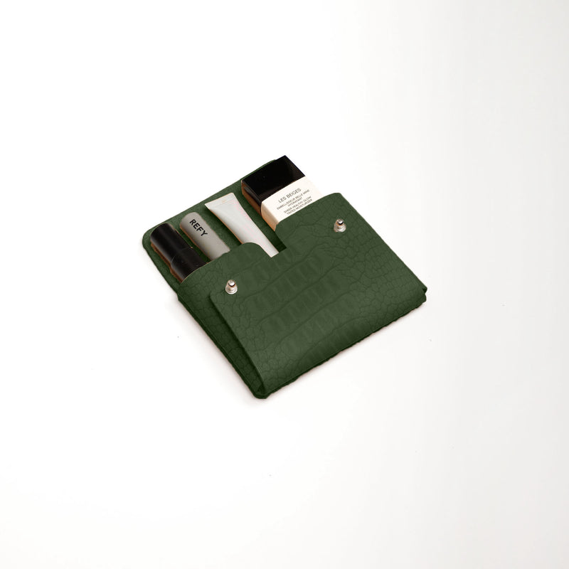 Green Croco Medium Pouch