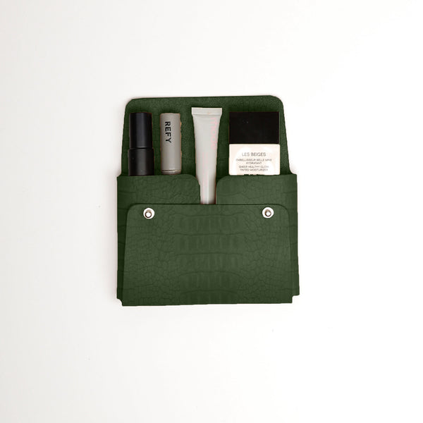 Green Croco Medium Pouch