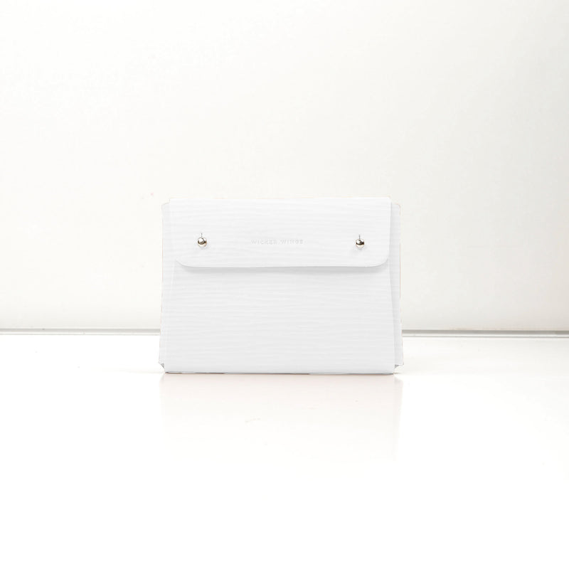 White Wavy Medium Pouch