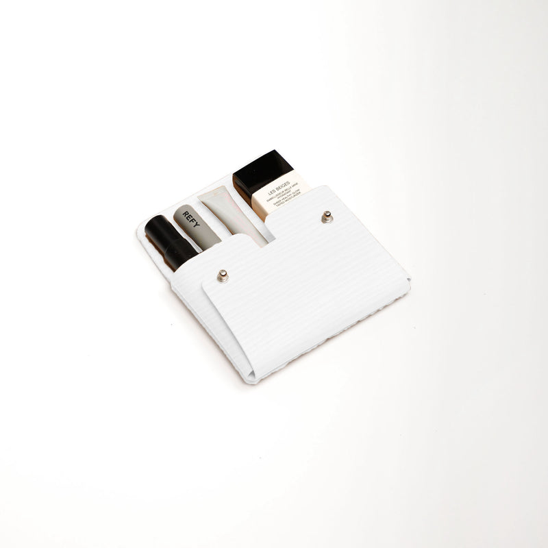 White Wavy Medium Pouch