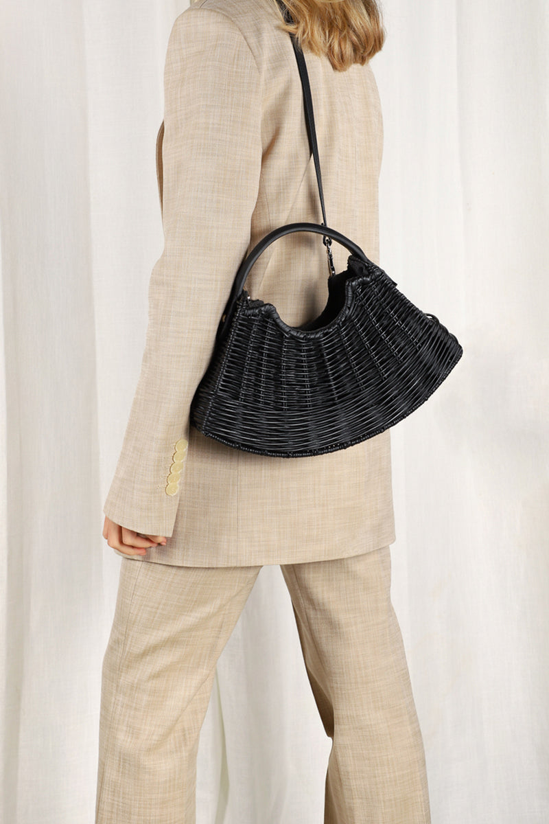 Wicker Wings-Basket Handbag-Rattan Bags-Wicker Bags UK-Wicker Bags-Wicker Bag-Straw Basket Handbag-Wicker Handbag- Eco Friendly Purses-Wicker Handbags-Bag Rattan-Zipped Pouch-Summer Bag-Basket Bag-Black Bag -Black Handbag (6623961284747)