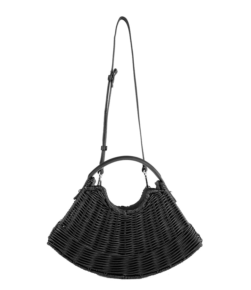 Black Fan (6623961284747)Wicker Wings-Basket Handbag-Rattan Bags-Wicker Bags UK-Wicker Bags-Wicker Bag-Straw Basket Handbag-Wicker Handbag- Eco Friendly Purses-Wicker Handbags-Bag Rattan-Zipped Pouch-Summer Bag-Basket Bag-Black Bag -Black Handbag