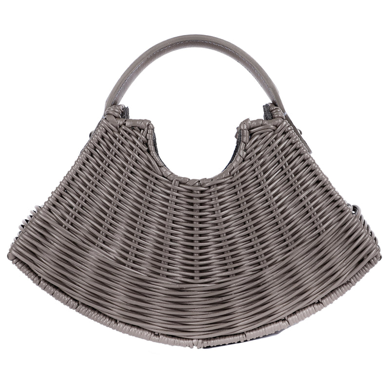 Wicker Wings-Wicker handbag-Rattan Bag-Handbag-Bag-Black Bag-Shoulder Bag For Women-Black Shoulder-Bag-Straw bag - Eco Friendly purses-Beach bag-holiday bag-Messenger Bag-Purse-Tote-Satchel-Ladies Purse-Saddle Bag-Weekend Bag-Straw Bag-Woven Bag-Leather Crossbody Bag-Chain Bag-Chain Shoulder Bag-Crossbody Bag - grey top handle bag (6994951504011)