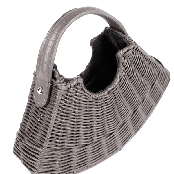 Wicker Wings-Wicker handbag-Rattan Bag-Handbag-Bag-Black Bag-Shoulder Bag For Women-Black Shoulder-Bag-Straw bag - Eco Friendly purses-Beach bag-holiday bag-Messenger Bag-Purse-Tote-Satchel-Ladies Purse-Saddle Bag-Weekend Bag-Straw Bag-Woven Bag-Leather Crossbody Bag-Chain Bag-Chain Shoulder Bag-Crossbody Bag - grey top handle bag (6994951504011)