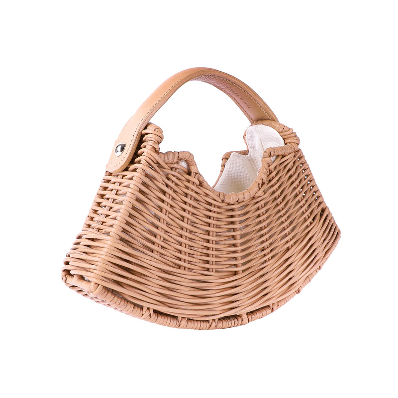 Wicker Wings - Wicker Handbag - Wicker Bag - Straw Bag - Rattan Bag - Made in England Handbag - Italian Leather Handbag - Woven Bag - Woven Handbag - Woven Tote Bag - Beach Bag - Summer Handbag - Summer Bag - Wicker Accessories - Camel Bag (6594123628683)