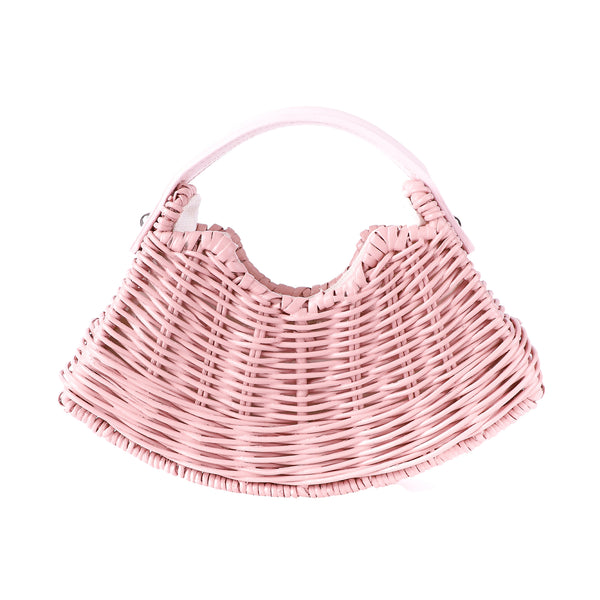 Wicker Wings - Wicker Handbag - Wicker Bag - Straw Bag - Rattan Bag - Made in England Handbag - Italian Leather Handbag - Woven Bag - Woven Handbag - Woven Tote Bag - Beach Bag - Summer Handbag - Summer Bag - Wicker Accessories - Pink Bag (6593971814539)