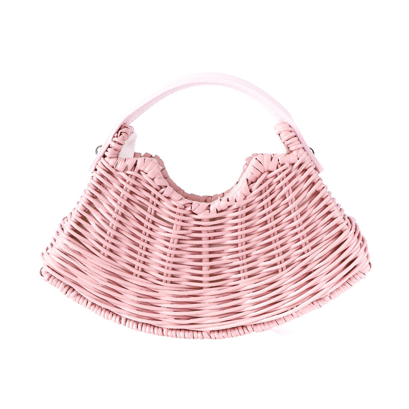 Wicker Wings - Wicker Handbag - Wicker Bag - Straw Bag - Rattan Bag - Made in England Handbag - Italian Leather Handbag - Woven Bag - Woven Handbag - Woven Tote Bag - Beach Bag - Summer Handbag - Summer Bag - Wicker Accessories - Pink Bag (6593971814539)