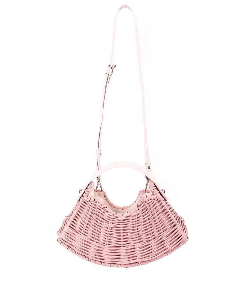 Wicker Wings - Wicker Handbag - Wicker Bag - Straw Bag - Rattan Bag - Made in England Handbag - Italian Leather Handbag - Woven Bag - Woven Handbag - Woven Tote Bag - Beach Bag - Summer Handbag - Summer Bag - Wicker Accessories - Pink Bag (6593971814539)