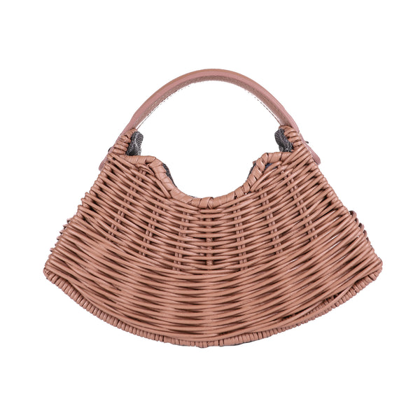 Mini Fan-Cocoa -Brown Bag-Wicker Wings-Basket Handbag-Rattan Bags-Wicker Bags UK-Wicker Bags-Wicker Bag-Straw Basket Handbag-Wicker Handbag- Eco Friendly Purses-Wicker Handbags-Bag Rattan-Zipped Pouch (6623962562699)